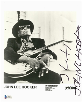 John Lee Hooker Single Signed Photo (Beckett)